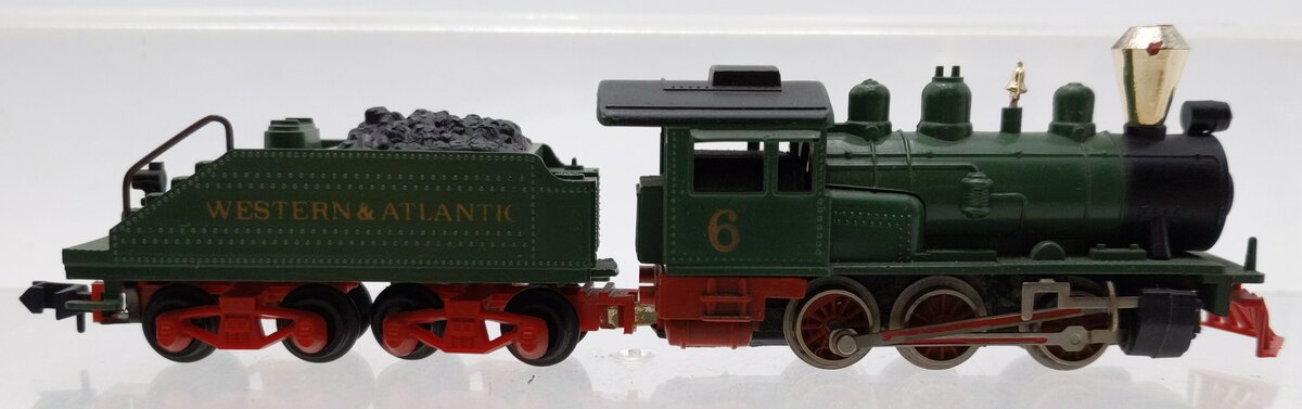 Arnold 0226 N Scale Western & Atlantic 0-6-0 Steam Locomotive & Tender #6 EX