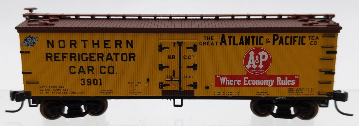 Atlas 41426 N Scale Atlantic & Pacific 40' Woodside Reefer #3901 NIB