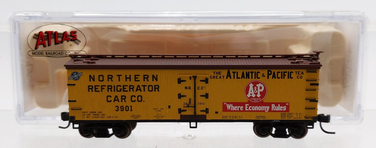 Atlas 41426 N Scale Atlantic & Pacific 40' Woodside Reefer #3901 NIB