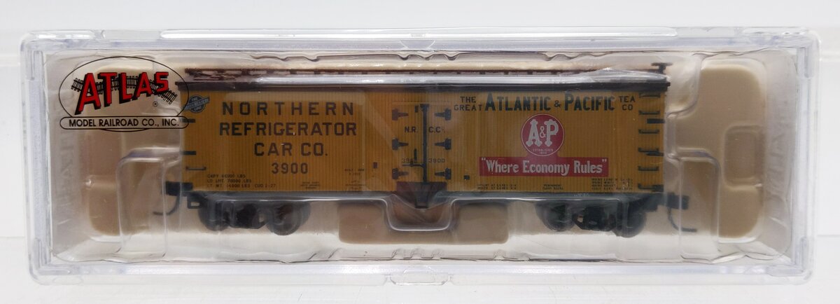 Atlas 41425 N Scale Atlantic & Pacific 40' Woodside Reefer Car #3900 NIB