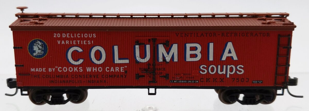 Atlas 41428 N Scale Columbia Soup 40' Woodside Reefer Car #7503 NIB
