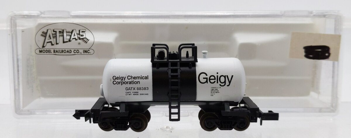 Atlas 3251 N Scale Geigy Chemical Beer Can Tank Car #88383 LN/Box