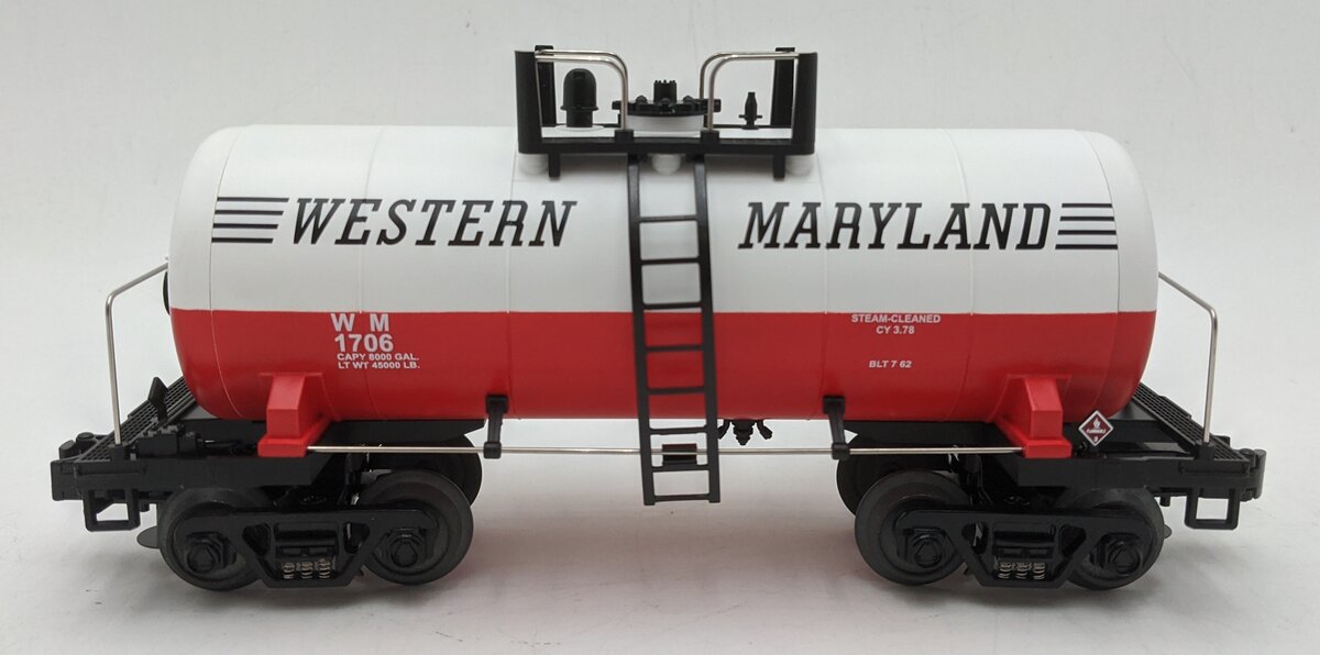 MTH 20-96070 O Scale Western Maryland 8000 Gallon Tank Car #1706 LN