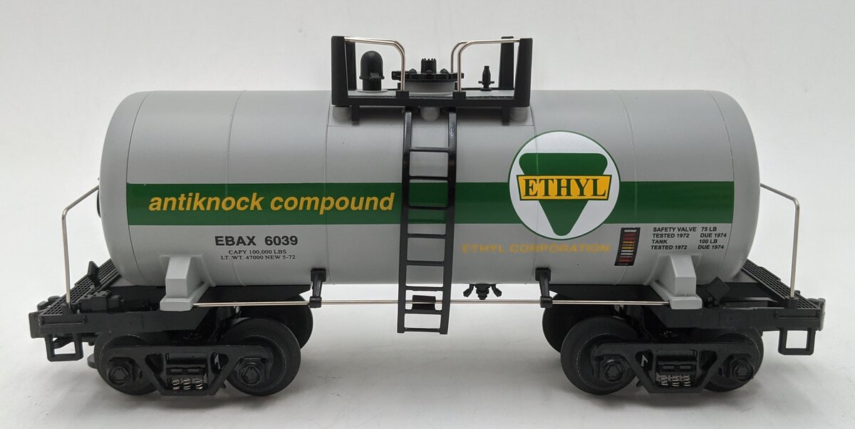 MTH 20-96005 O Gauge Ethyl Corporation 8000 Gallon Tank Car #6039 LN