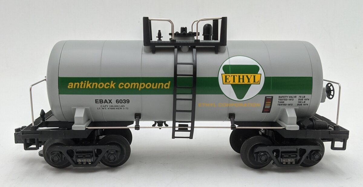 MTH 20-96005 O Gauge Ethyl Corporation 8000 Gallon Tank Car #6039 LN
