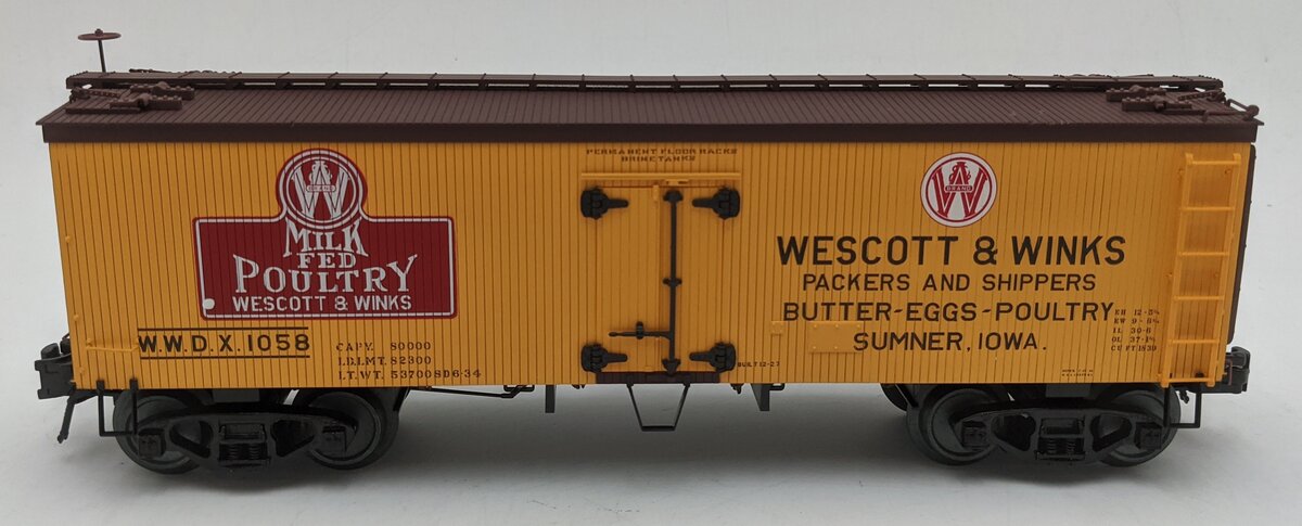 Atlas 8026-2 O Gauge Westcott and Winks Woodside Refrigerator Car #1058 (3-Rail) LN