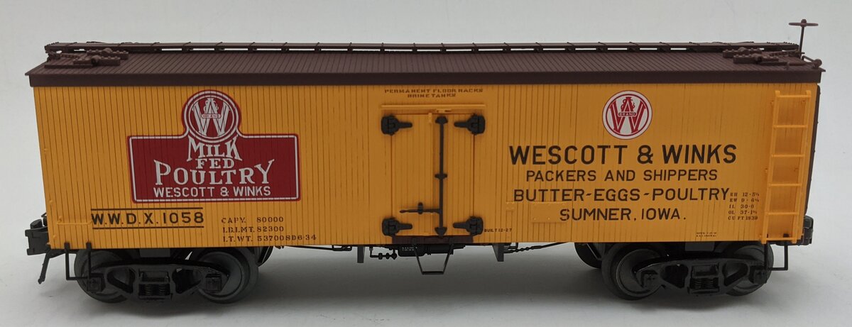 Atlas 8026-2 O Gauge Westcott and Winks Woodside Refrigerator Car #1058 (3-Rail) LN