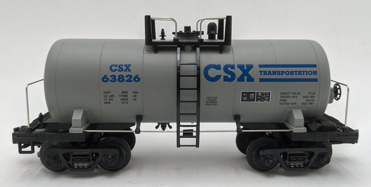MTH 20-96003 O Gauge CSX 8000 Gallon Single Dome Tank Car #63826 LN