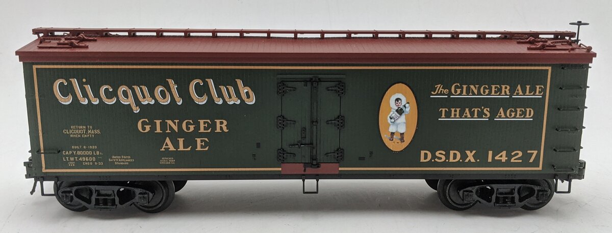 Atlas 8195 O Gauge Clicquot Club Woodsided Refrigerator Car #1427 (3-Rail) LN