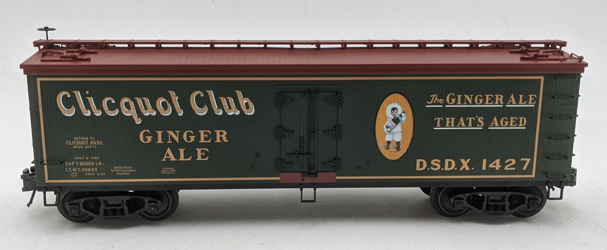 Atlas 8195 O Gauge Clicquot Club Woodsided Refrigerator Car #1427 (3-Rail) LN