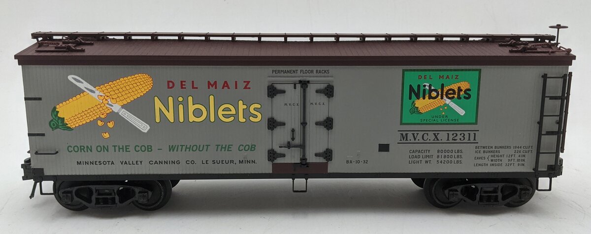Atlas 6733-1 O Gauge Del Maiz Niblets Woodside Reefer Car #12311 (3-Rail) LN