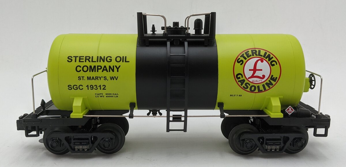 MTH 20-96081 O Scale Sterling Gasoline 8000 Gallon Tank Car #19312 LN