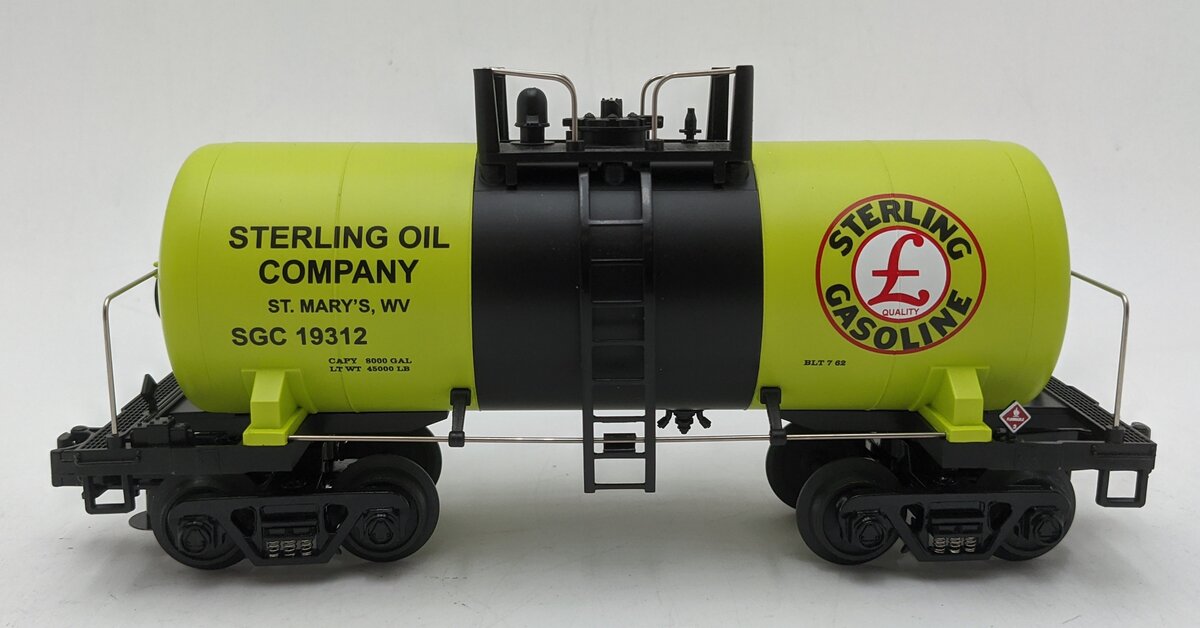 MTH 20-96081 O Scale Sterling Gasoline 8000 Gallon Tank Car #19312 LN