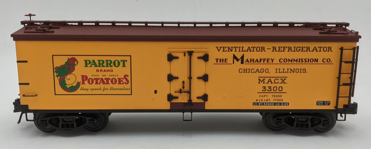 Atlas 8110-1 O Gauge Parrot Potatoes 40' Woodside Billboard Reefer Car #3300 LN