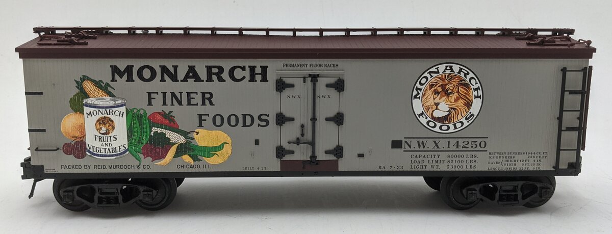Atlas 6729-1 O Gauge Monarch Foods Reefer #14250 (3-Rail) VG