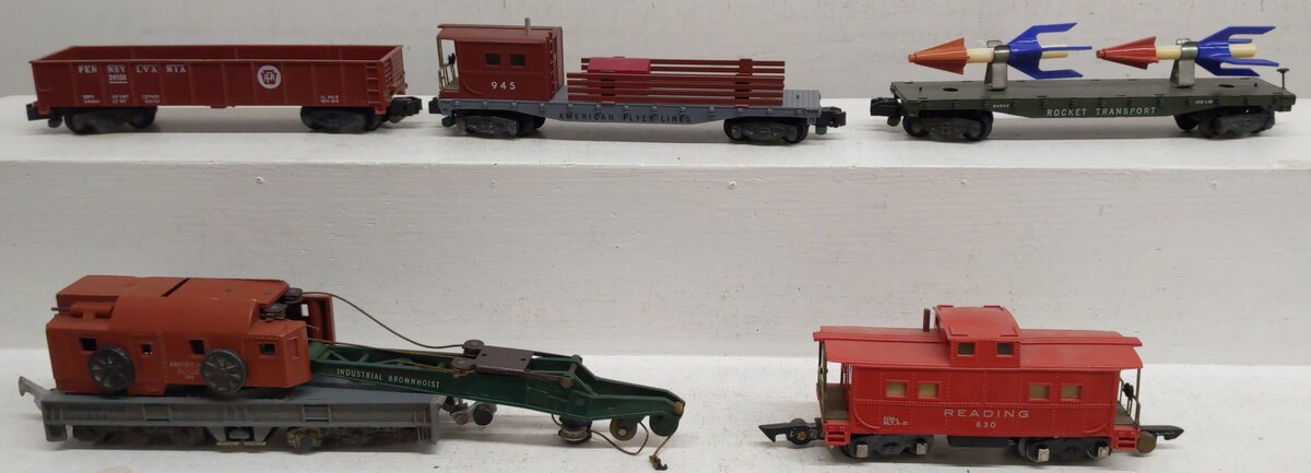 American Flyer S  Gauge Vintage Freight Cars #24106,945,24553,630,644 [5] VG