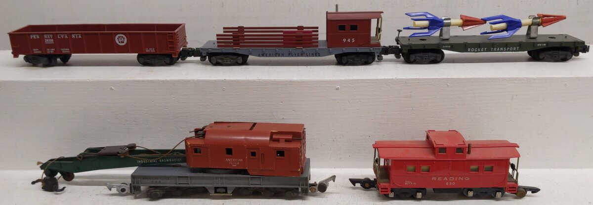 American Flyer S  Gauge Vintage Freight Cars #24106,945,24553,630,644 [5] VG