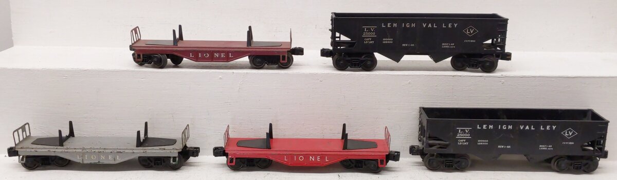 Lionel Vintage O Gauge Freight Cars #6111,6121,6111,6456,6456 [5] VG