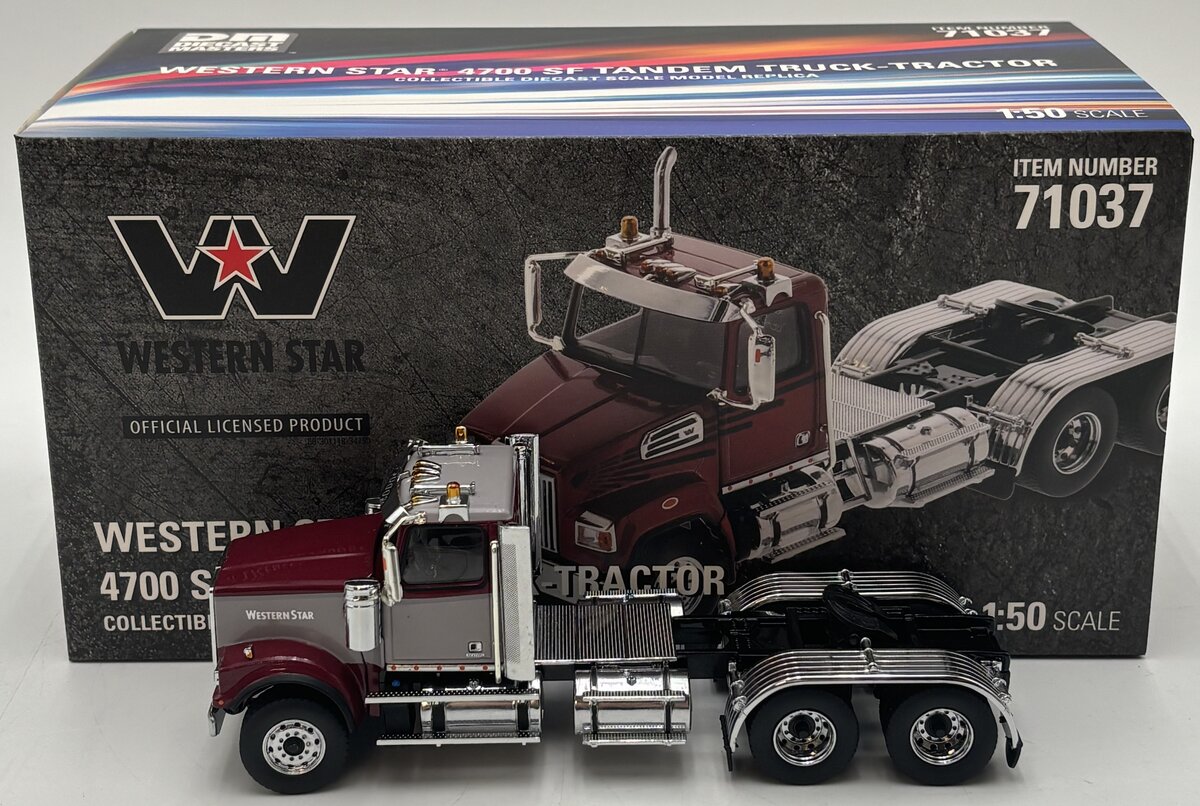 DieCast Masters 71037 1:50 Metallic Red Western Star 4700 SF Tandem Day Cab LN/Box