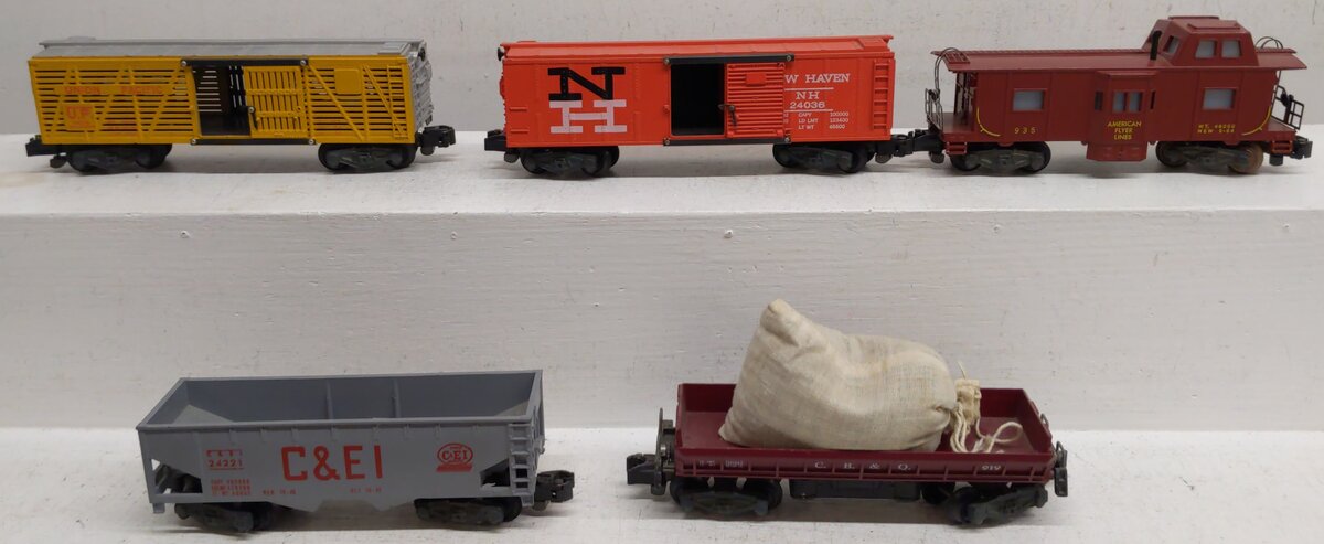 American Flyer S Gauge Vintage Freight Cars #919,24076,935,24036,24221 [5] VG