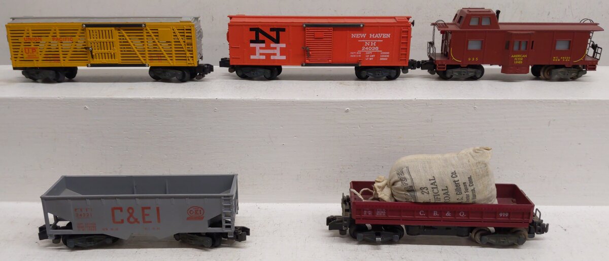 American Flyer S Gauge Vintage Freight Cars #919,24076,935,24036,24221 [5] VG