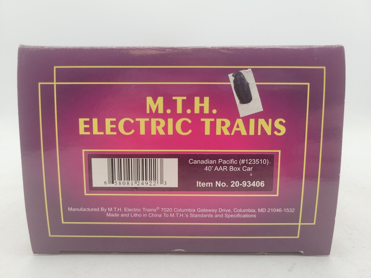MTH 20-93406 Canadian Pacific 40’ AAR Box Car LN/Box