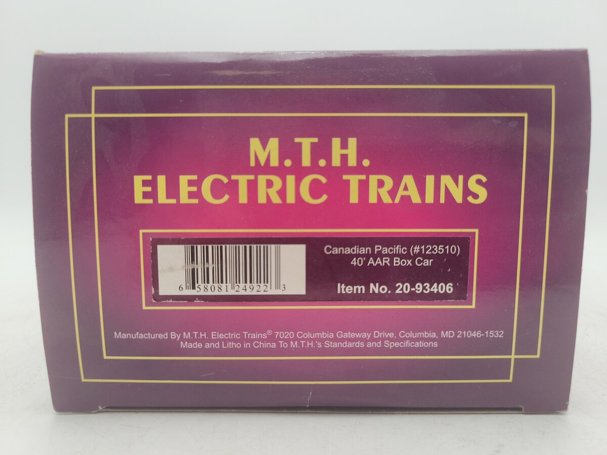 MTH 20-93406 Canadian Pacific 40’ AAR Box Car LN/Box