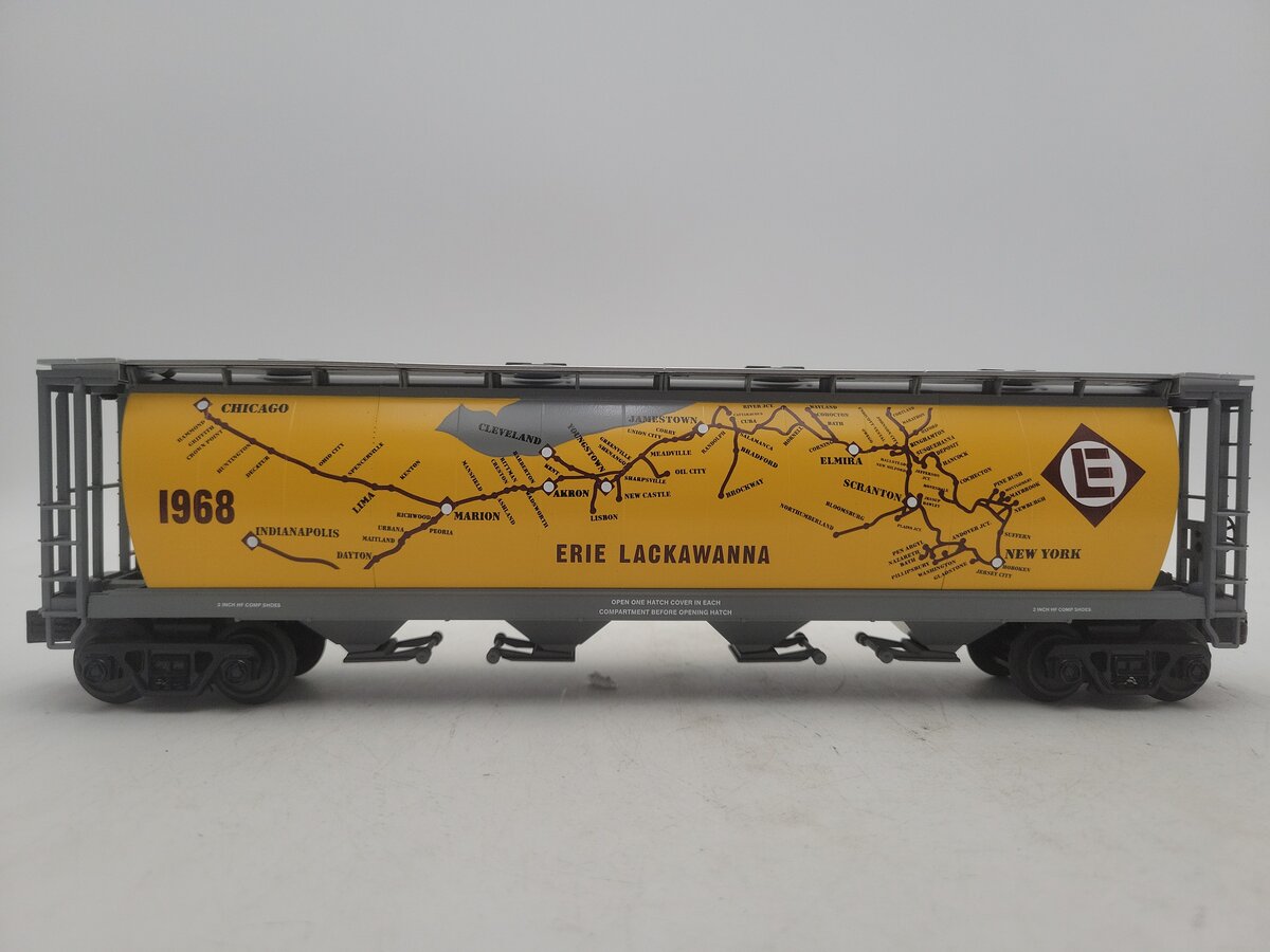 MTH 30-75632 O Erie Lackawanna RailKing 4-Bay Cylindrical Hopper Car #1968 EX/Box