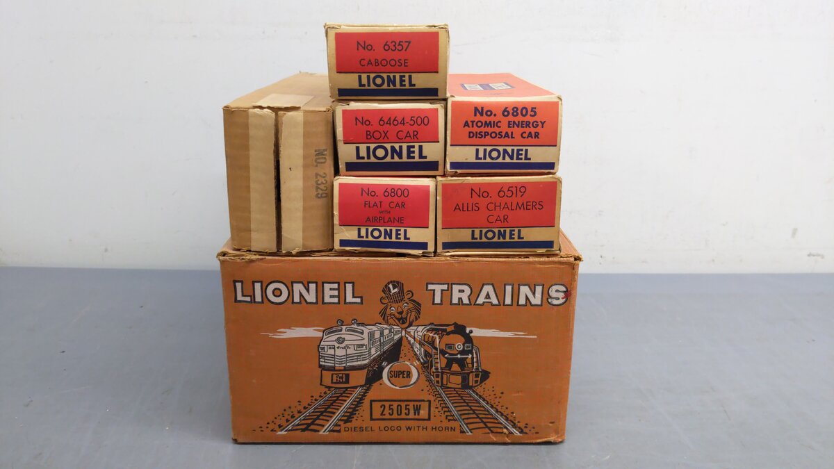 Lionel 2505W Vintage O 2329 Original Boxes Only w/6805,6519,6800,6464-500,6357