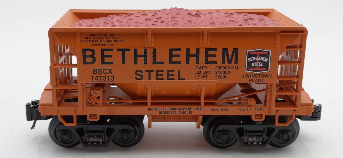 RMT 96719-2 O Gauge Bethlehem Steel Johnstown Ore Car w/ Load #147313 EX/Box