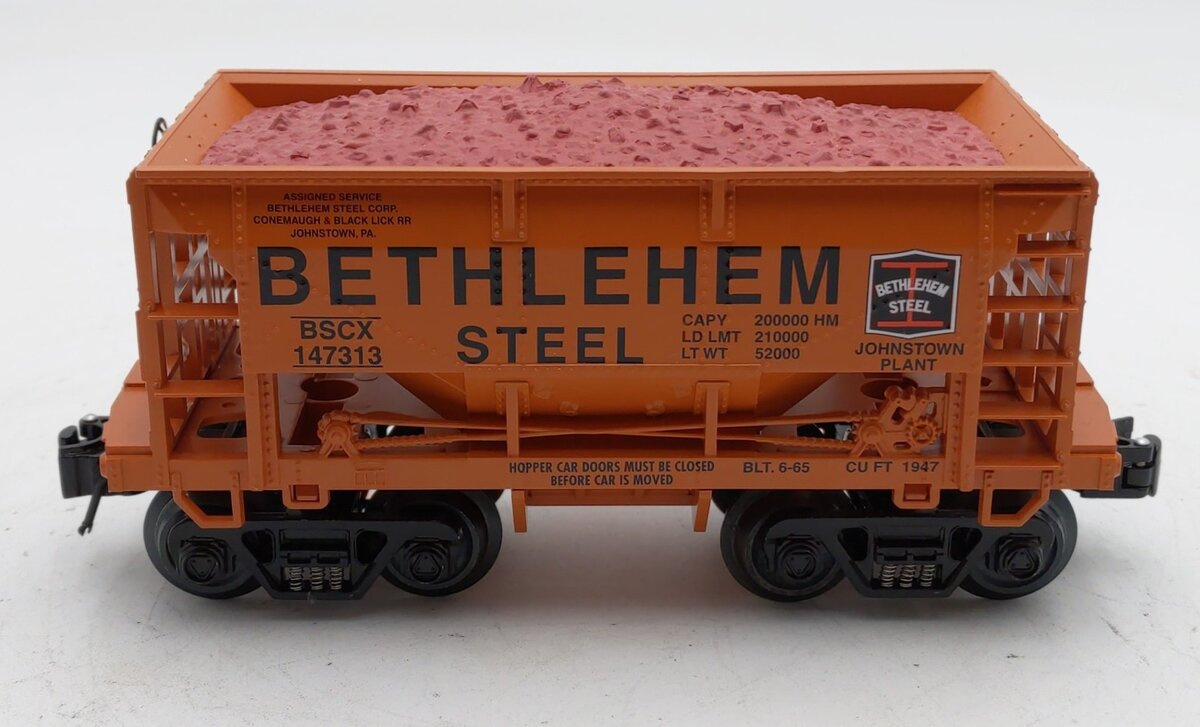 RMT 96719-2 O Gauge Bethlehem Steel Johnstown Ore Car w/ Load #147313 EX/Box