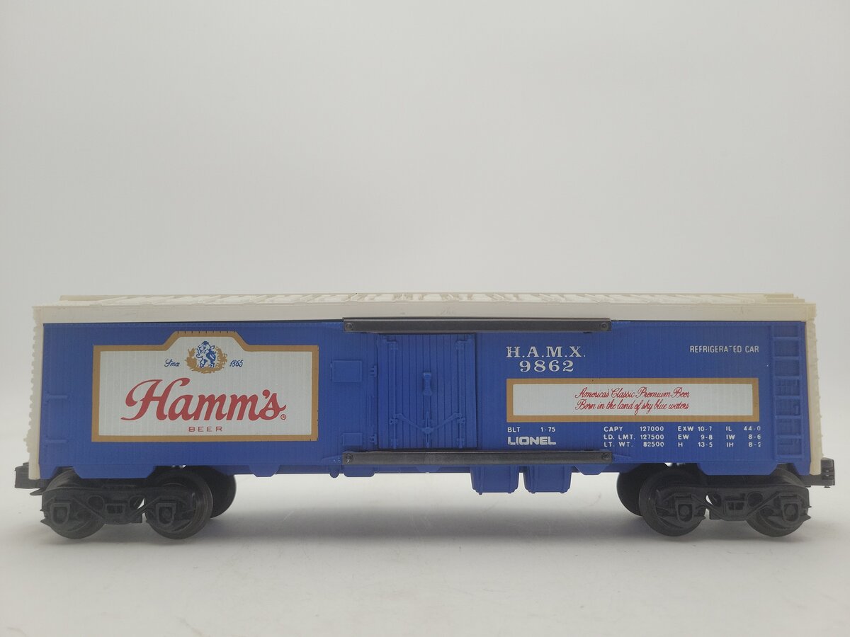 Lionel 6-9862 O Gauge Hamm's Beer Billboard Reefer Car EX