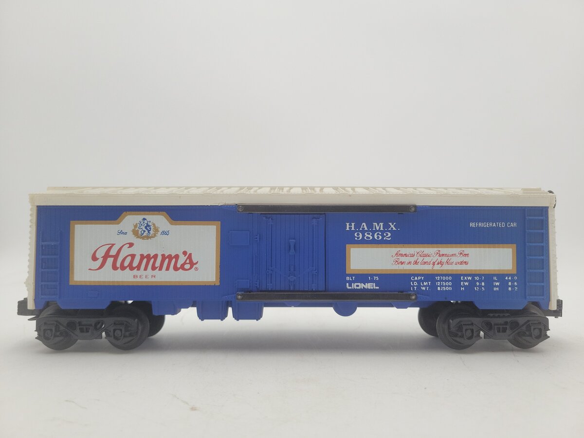 Lionel 6-9862 O Gauge Hamm's Beer Billboard Reefer Car EX