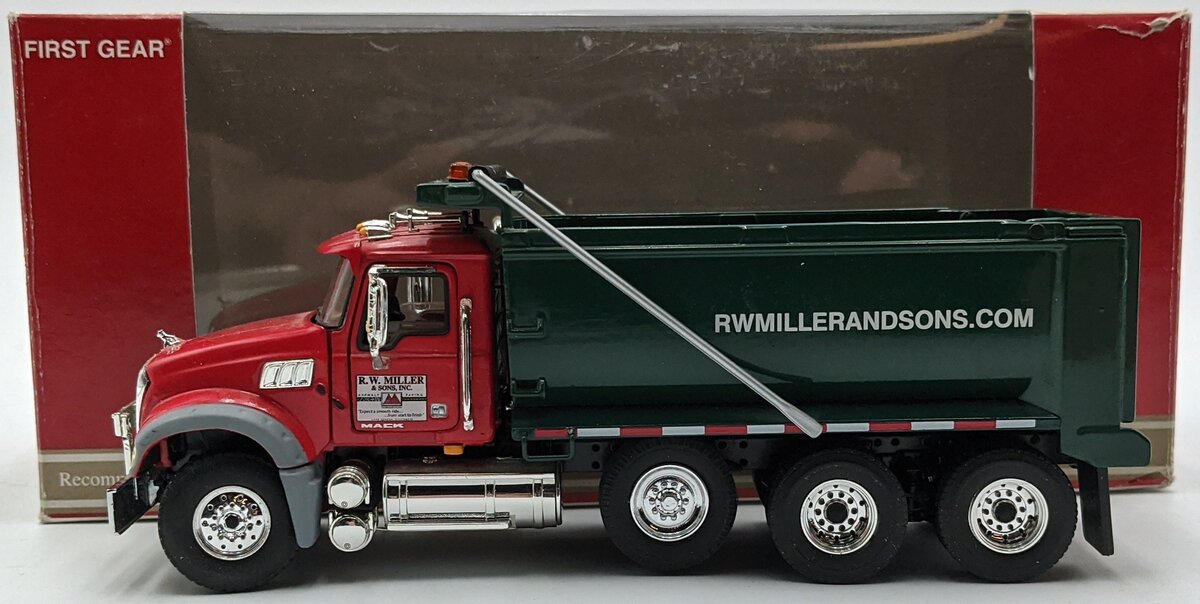 First Gear 50-3125 1:50 Diecast Mack Granite MP Dump RW Miller And Sons NIB