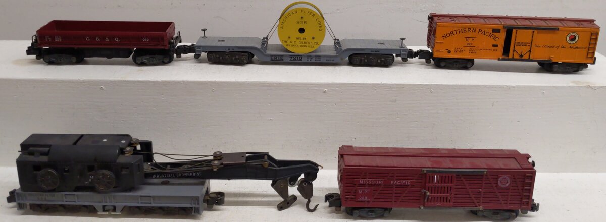 American Flyer S Gauge Vintage Freight Cars #944, 929, 919, 936, 947 [5] VG