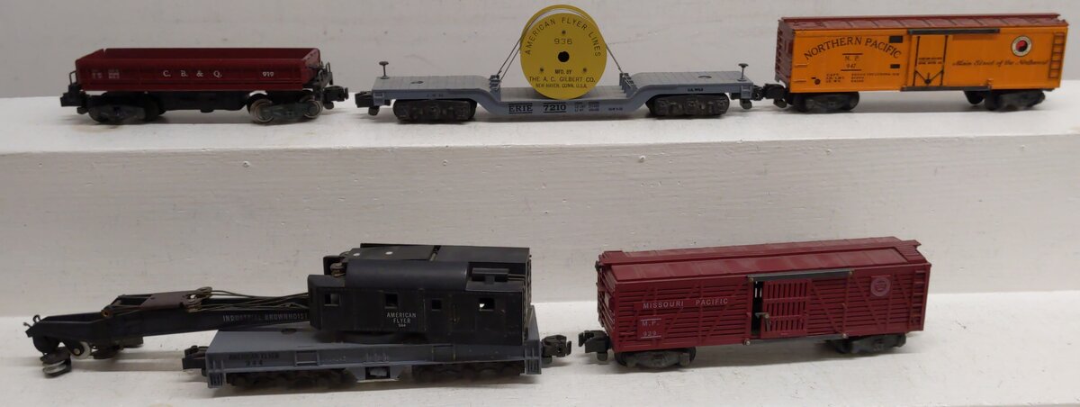 American Flyer S Gauge Vintage Freight Cars #944, 929, 919, 936, 947 [5] VG