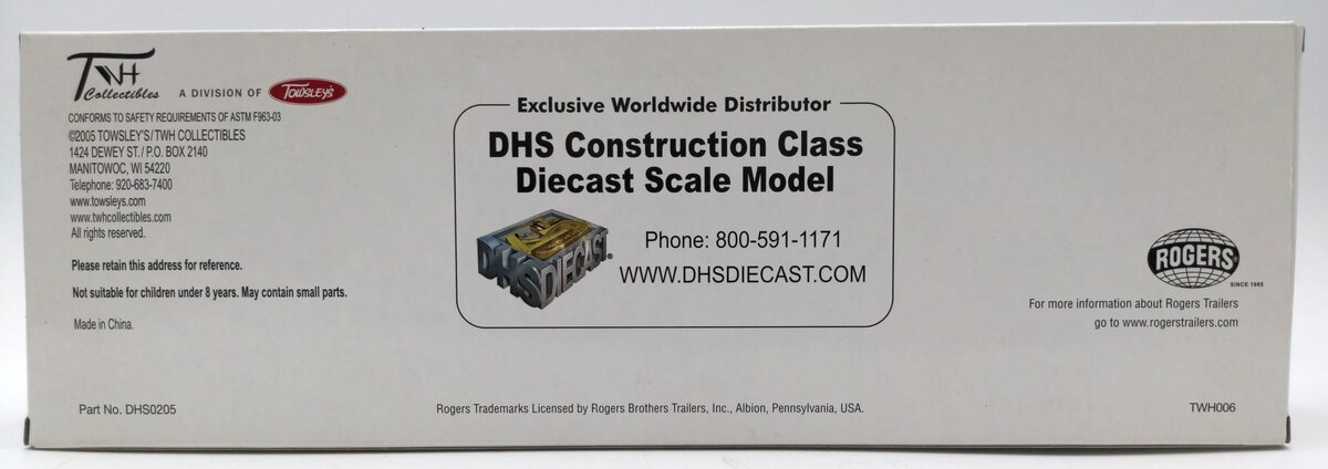 Sword Models DHS0205 1:50 Scale Diecast Rogers Model CR55PL Lowboy Trailer NIB