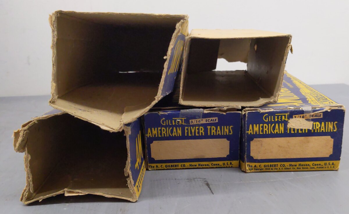 American Flyer Vintage S 3/16" Freight Cars: 716, 633, 625, 630, 628 [5] VG/Box