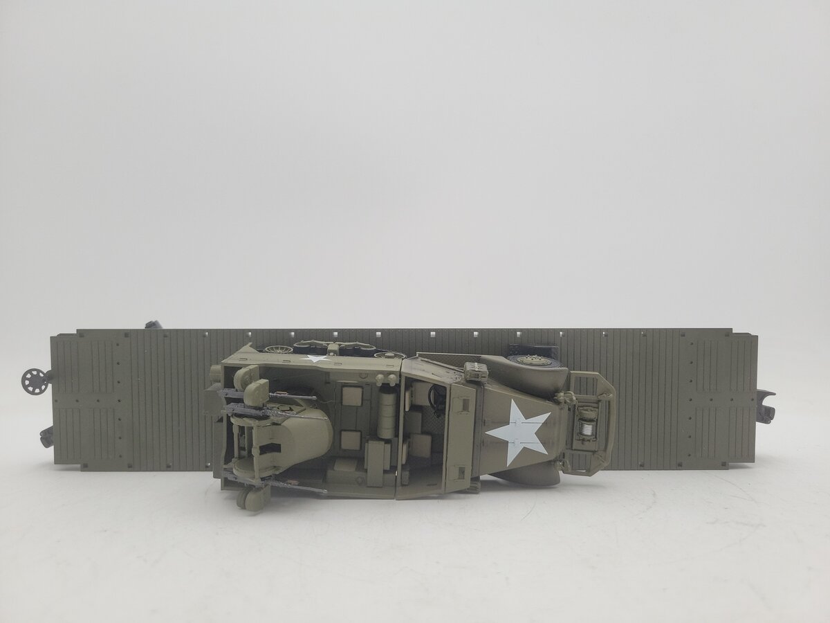 MTH 30-7097A O Gauge United States Army Flatcar W/ Half-Track M16 EX/Box