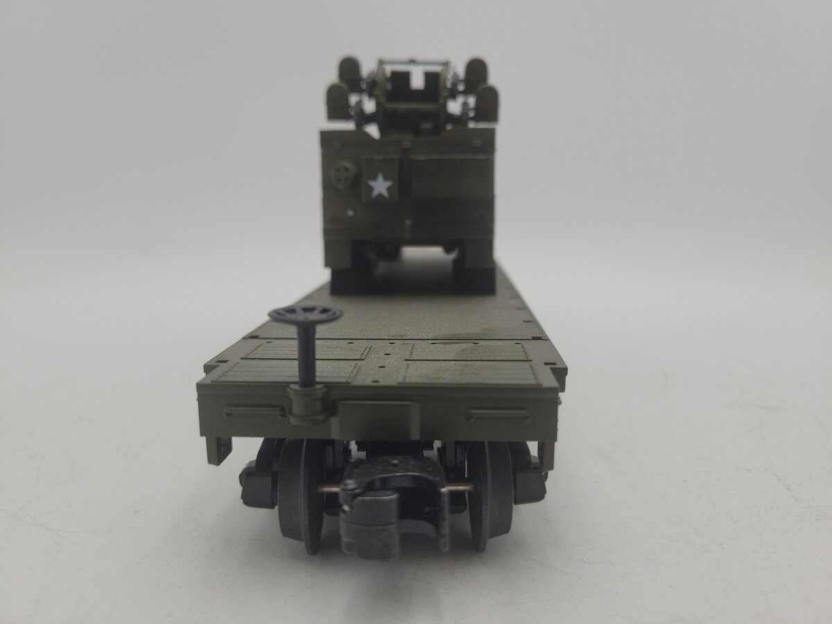 MTH 30-7097A O Gauge United States Army Flatcar W/ Half-Track M16 EX/Box