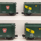 Weaver O Gauge PRR 40' Boxcars (3-Rail): #46100, #46105, #46122, #46136 [4] VG/Box