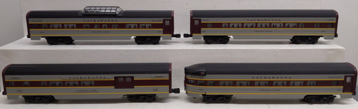 Williams 43065 Lackawanna 60 Ft. Streamline Passenger Car (Pack of 4) EX/Box