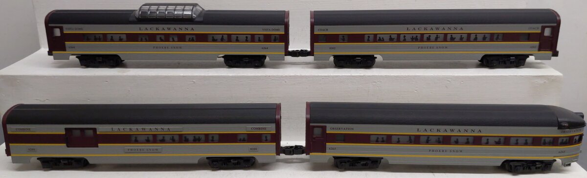 Williams 43065 Lackawanna 60 Ft. Streamline Passenger Car (Pack of 4) EX/Box