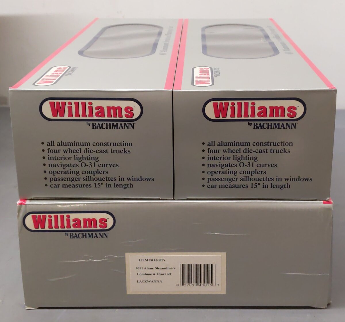 Williams 43015 Lackawanna 60 Ft. Streamline Passenger 2-Pack  LN/Box