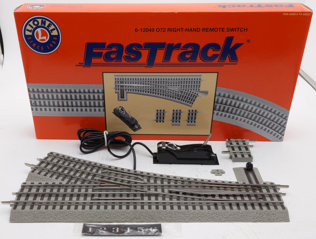 Lionel 6-12049 O72 Right Hand Remote-Control FasTrack Switch Turnout EX/Box