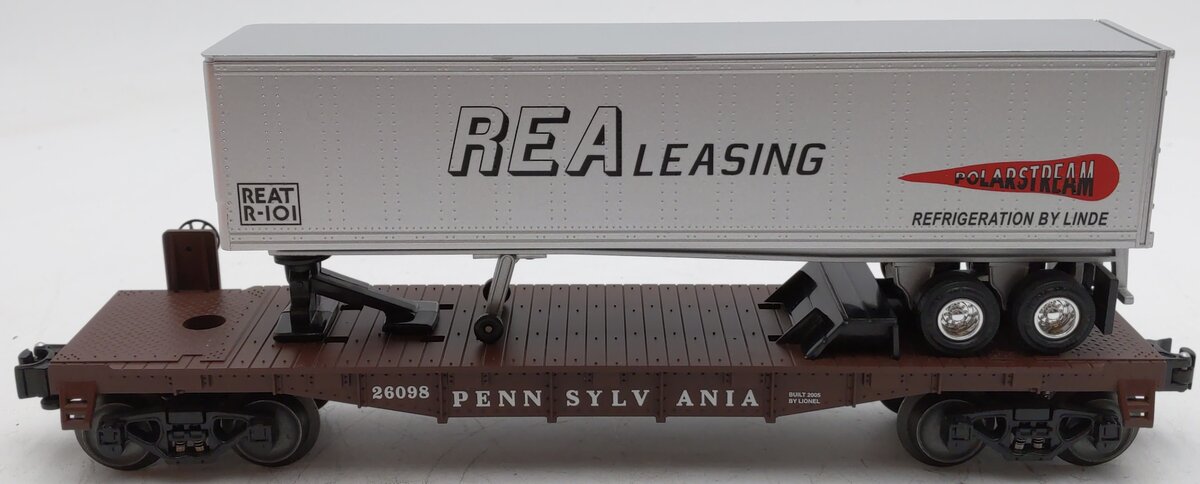 Lionel 6-26098 O Pennsylvania Flatcar w/Trailer LN/Box