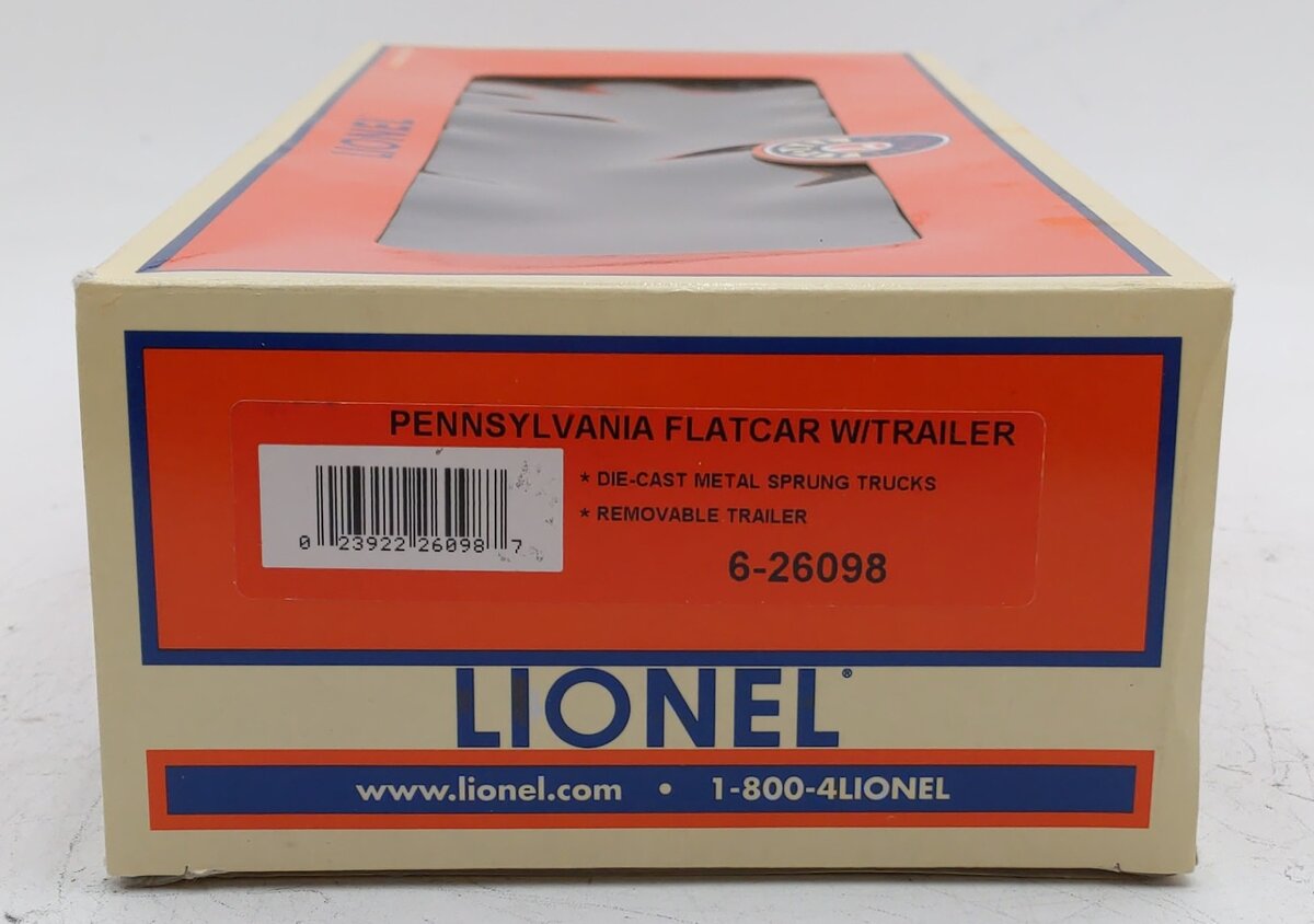 Lionel 6-26098 O Pennsylvania Flatcar w/Trailer LN/Box