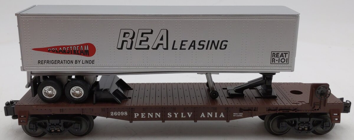 Lionel 6-26098 O Pennsylvania Flatcar w/Trailer LN/Box