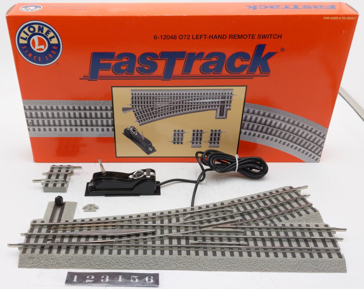 Lionel 6-12048 O72 Left Hand Remote-Control FasTrack Switch Turnout EX/Box