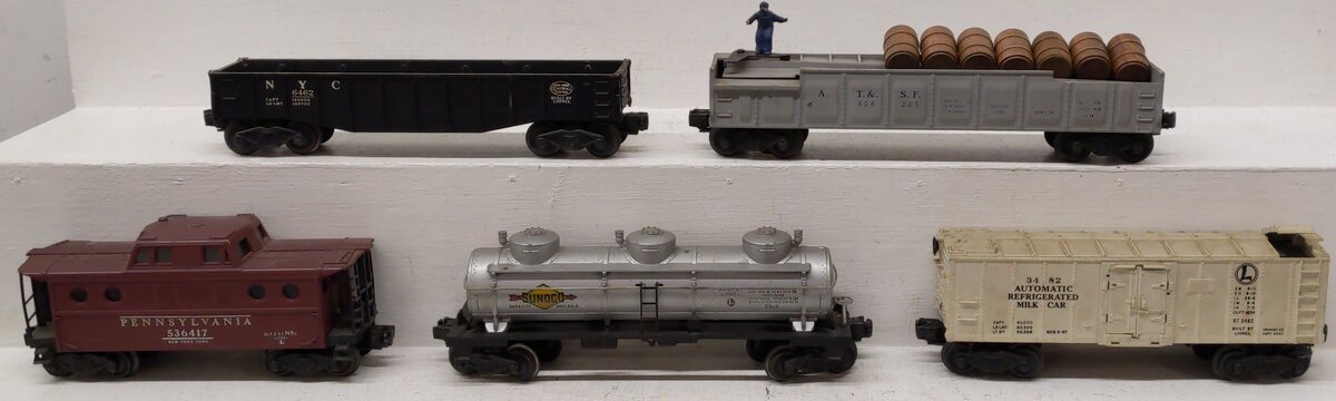 Lionel Vintage O Gauge Freight Cars #356225,6462,3482,6415,536417 [5] VG
